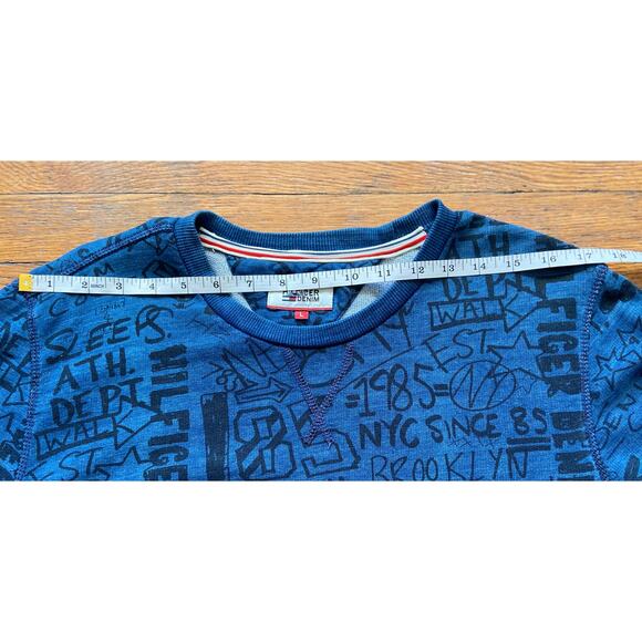 HILFIGER DENIM Blue New York Graffiti Sweatshirt Mens sz L - Picture 9 of 11